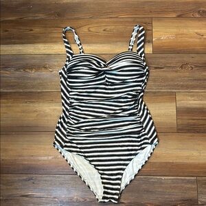 Striped One-Piece Multi Fit Cup Swimsuit